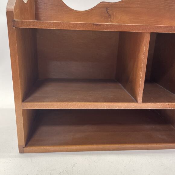 Vintage Farmhouse Wall Display Shelf Curio w/Drawer Shaker Style Small 19” Wood - Picture 3 of 11